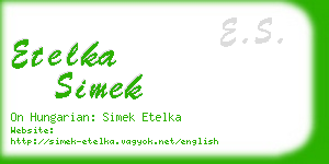 etelka simek business card